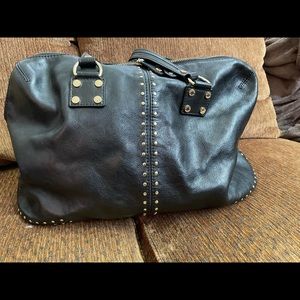 Michael Kors black leather Astor weekender